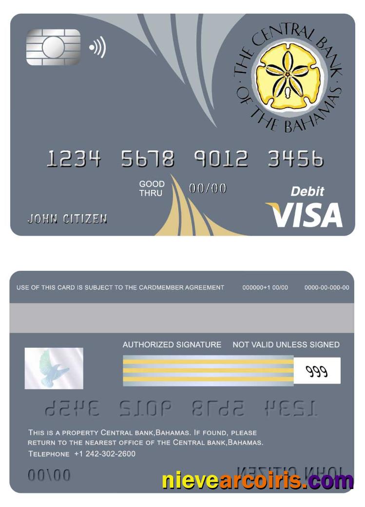 Bahamas Central bank visa card